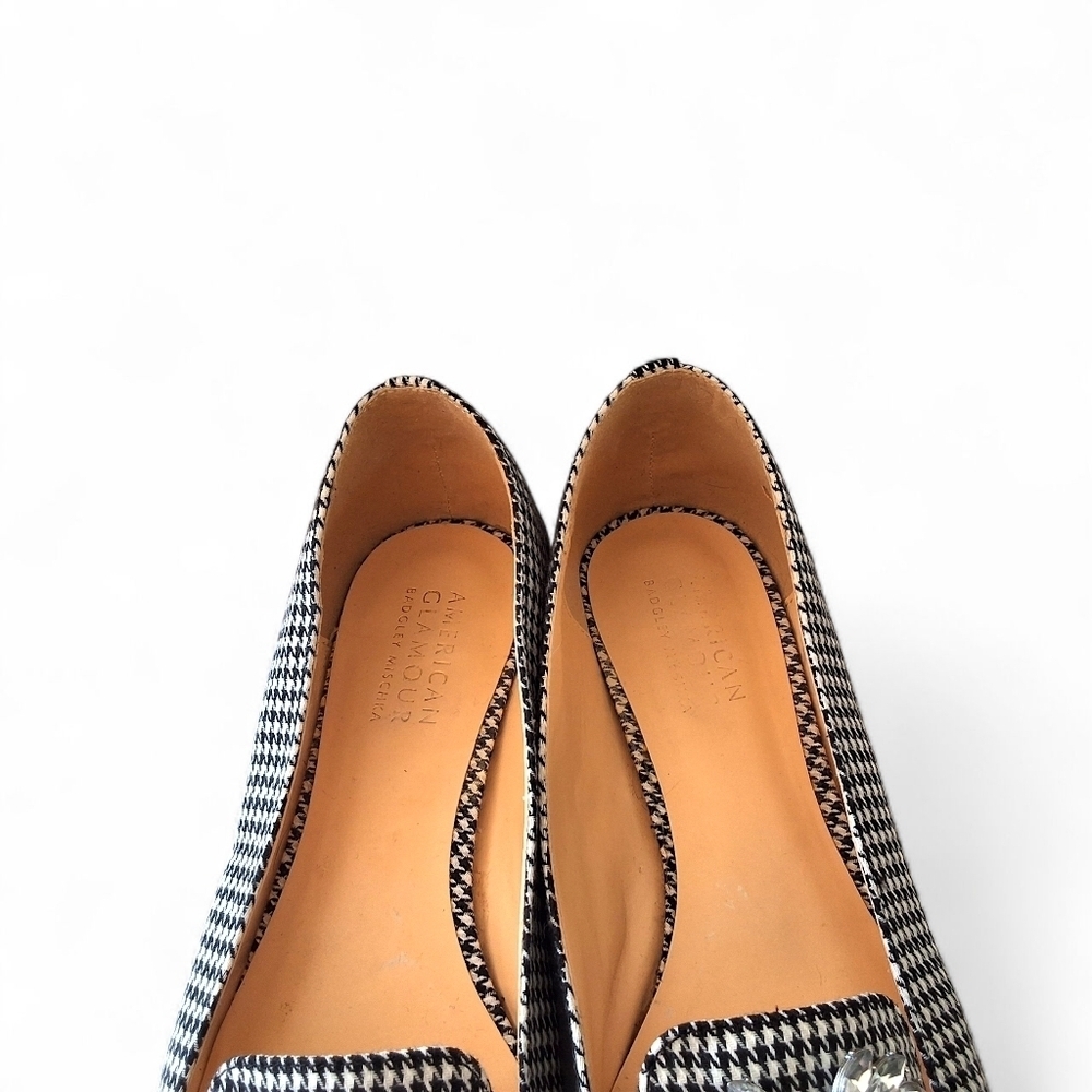 Badgley Mischka American Glamour Houndstooth Crystal Embellished Flats Size 10 - Picture 7 of 11